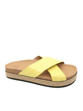 NEW Aquatalia Ariana Sandals Slides Yellow Summer Casual Chic Designer Womens 12
